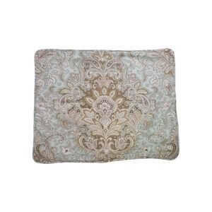 2 Waverly Jacobean Floral 100% Cotton Sage Green Tan Pillow Shams Ellery STD